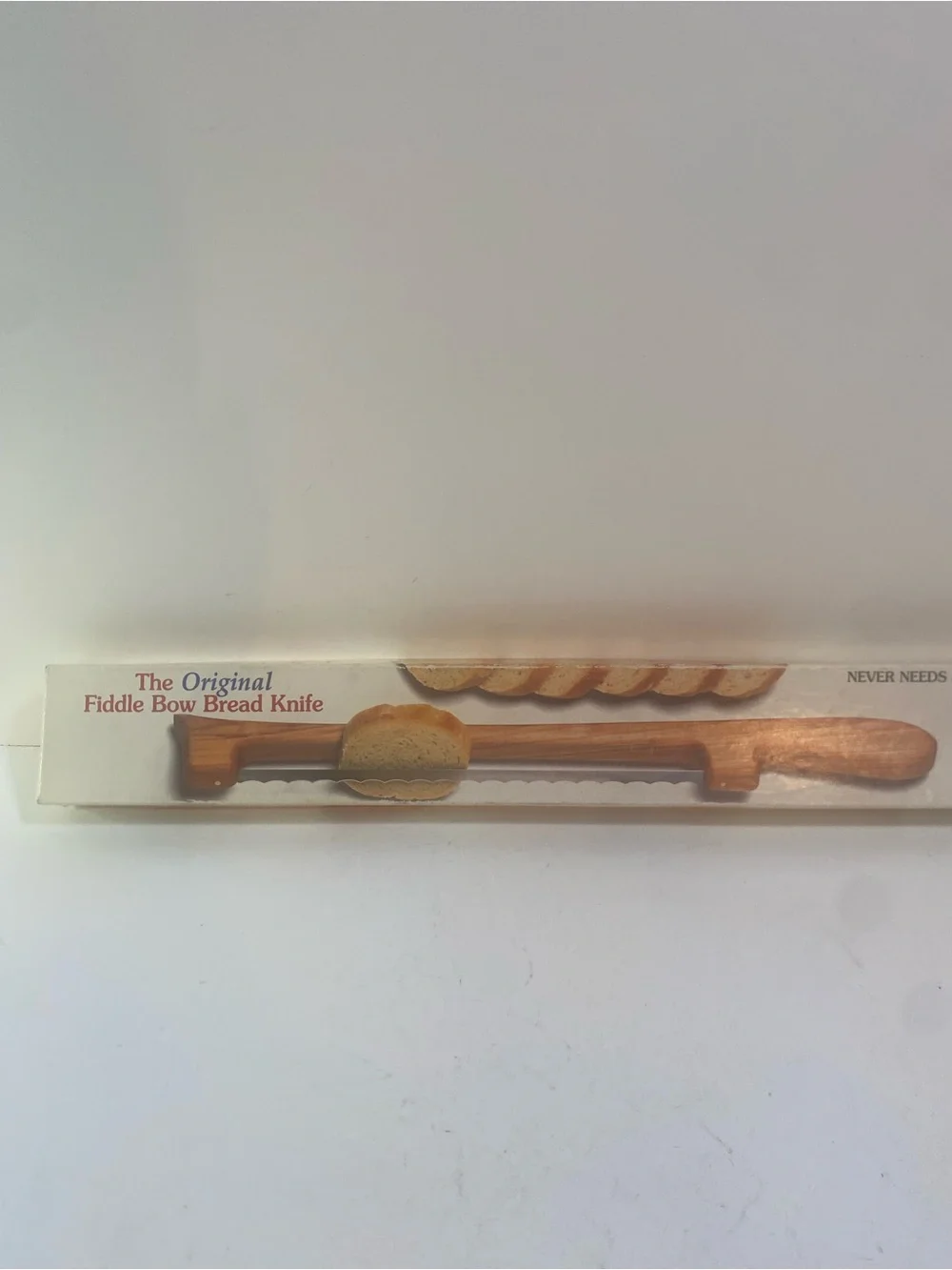 Cherry Mountain Woods Original Wooden Fiddle Bow Bread Knife With Original Box